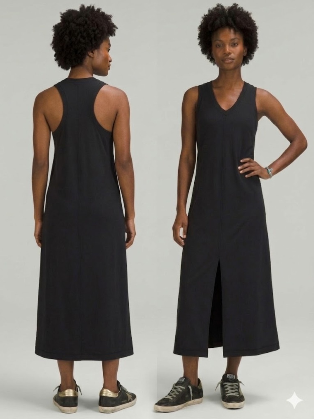 Lululemon Ease of it All V-Neck Midi Dress Softstreme Black Size 12